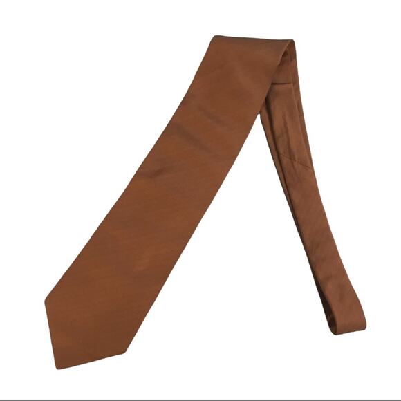 2 Perry Ellis Portfolio 100% Silk Ties Solid Bronze and Green & Purple Patterned - Picture 3 of 6